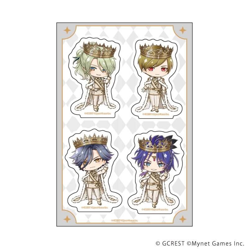 PETANTシール「夢王国と眠れる100人の王子様」07/集合デザインD(ミニキャライラスト)