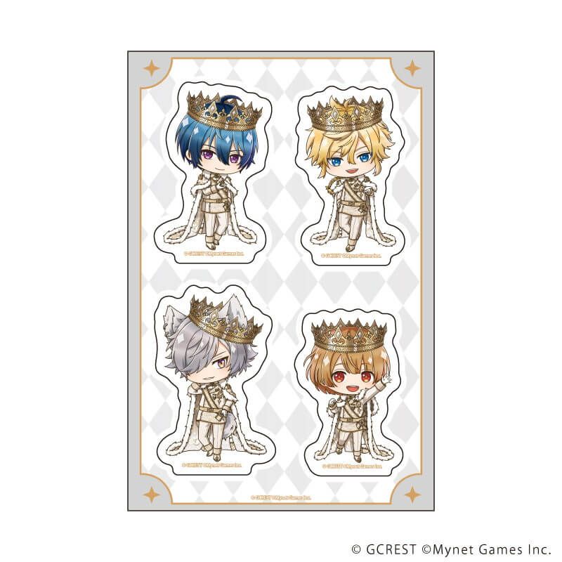 PETANTシール「夢王国と眠れる100人の王子様」04/集合デザインA(ミニキャライラスト)