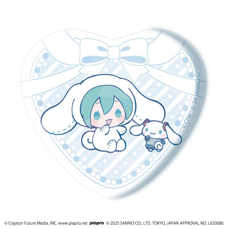 ホログラムハート型缶バッジ「初音ミク×シナモロール」01/コンプリートBOX(全12種)(コラボイラスト)