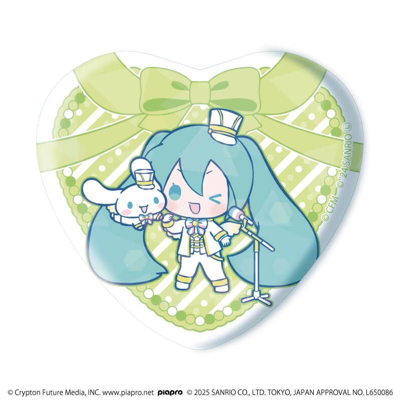 ホログラムハート型缶バッジ「初音ミク×シナモロール」01/コンプリートBOX(全12種)(コラボイラスト)