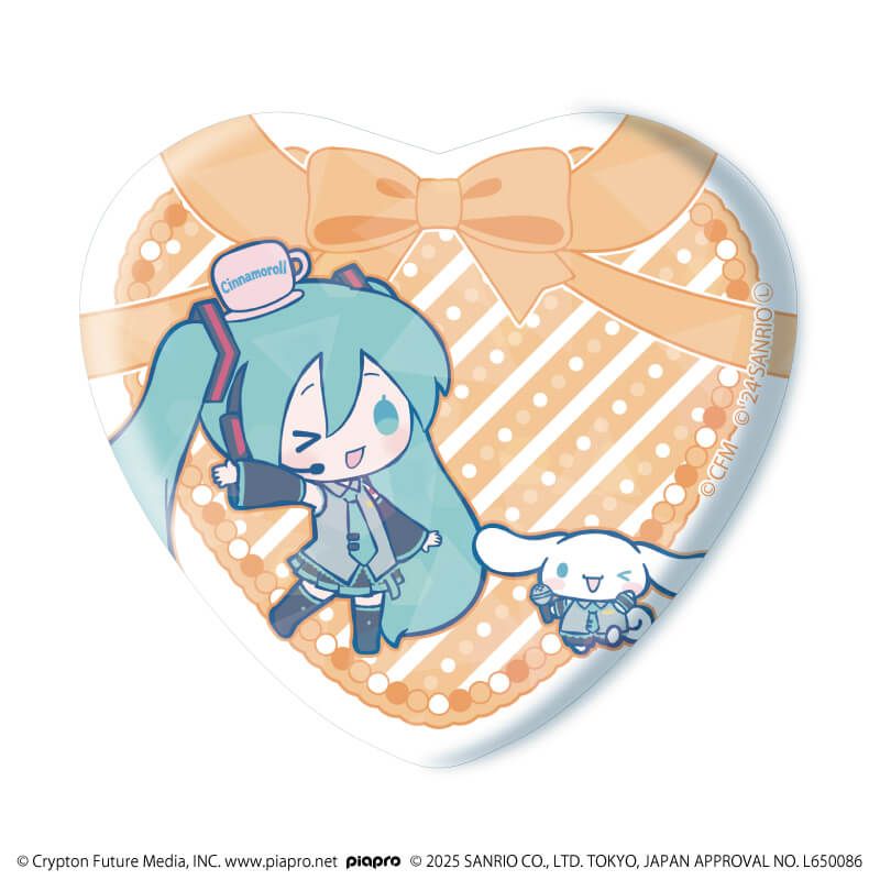 ホログラムハート型缶バッジ「初音ミク×シナモロール」01/コンプリートBOX(全12種)(コラボイラスト)