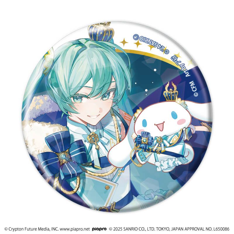 初音ミク 缶バッジ Illustration U35 新品 ホログラム缶バッジ(57mm)「初音ミク×シナモロール」01