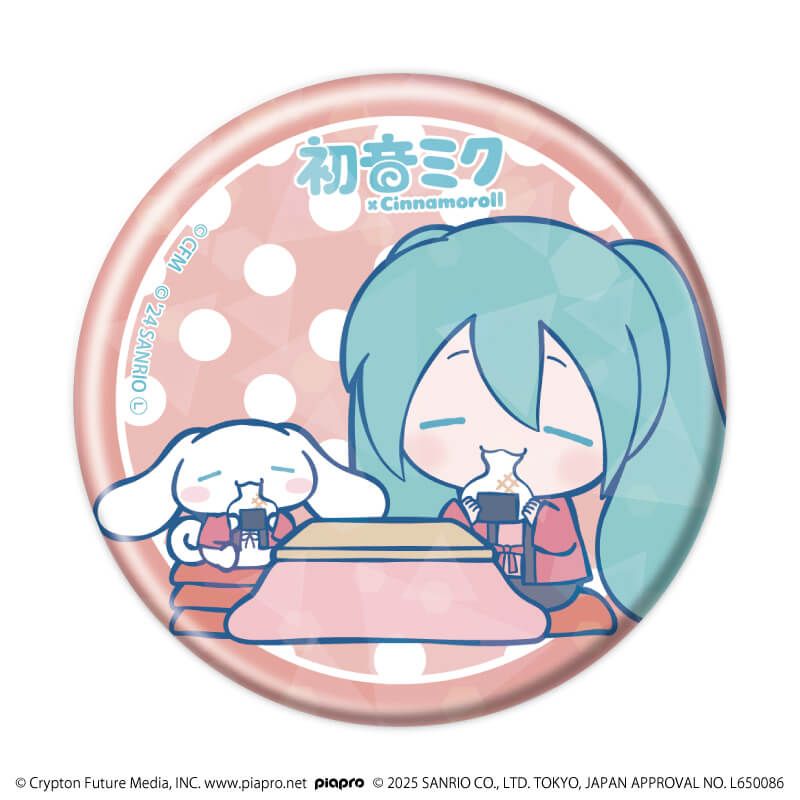 ホログラム缶バッジ(57mm)「初音ミク×シナモロール」01/コンプリートBOX(全9種)(コラボイラスト)