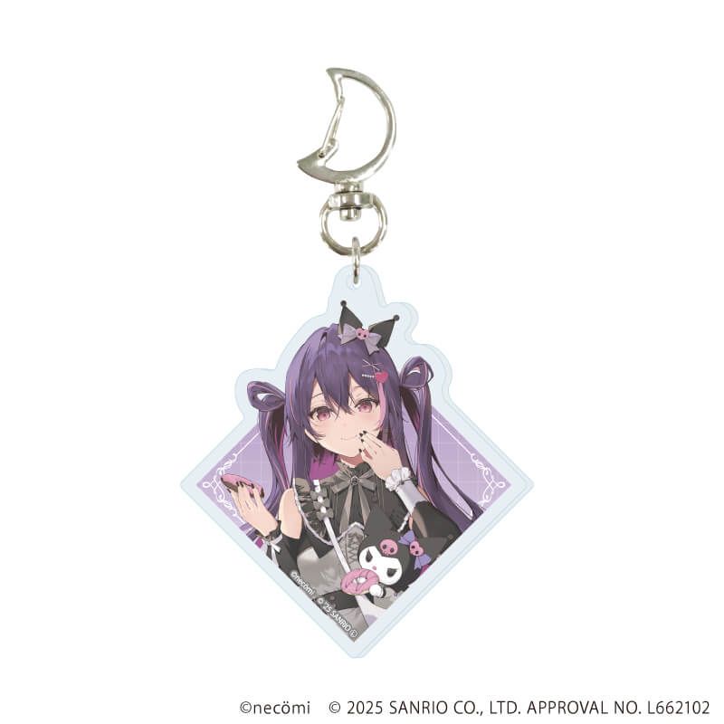 月型ナスカン付きアクリルキーホルダー「necomi×サンリオキャラクターズ」01/ブラインド(6種)(コラボイラスト)