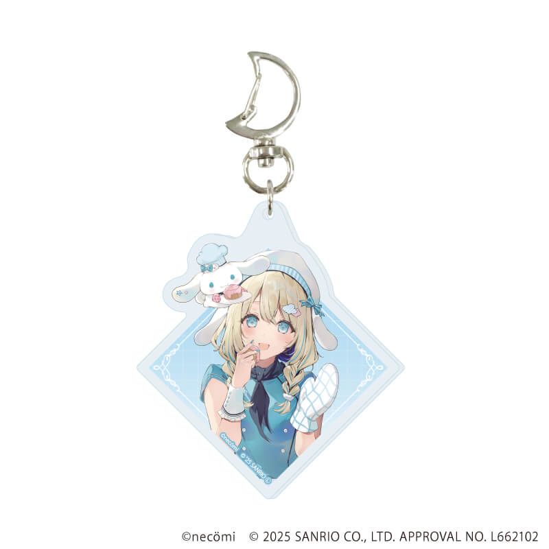 月型ナスカン付きアクリルキーホルダー「necomi×サンリオキャラクターズ」01/ブラインド(6種)(コラボイラスト)