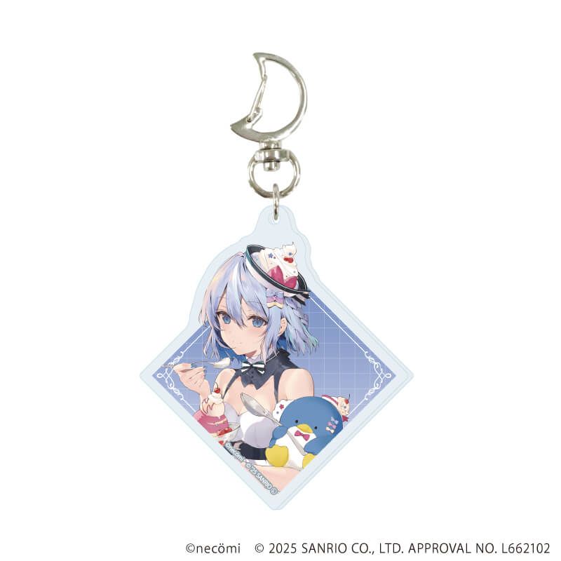 月型ナスカン付きアクリルキーホルダー「necomi×サンリオキャラクターズ」01/ブラインド(6種)(コラボイラスト)