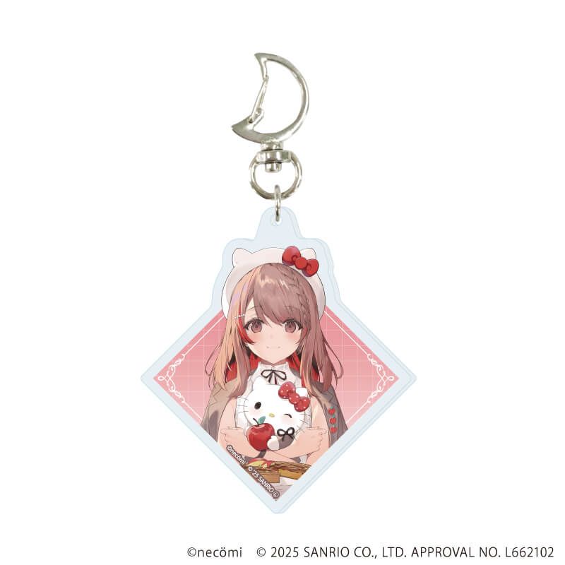 月型ナスカン付きアクリルキーホルダー「necomi×サンリオキャラクターズ」01/ブラインド(6種)(コラボイラスト)