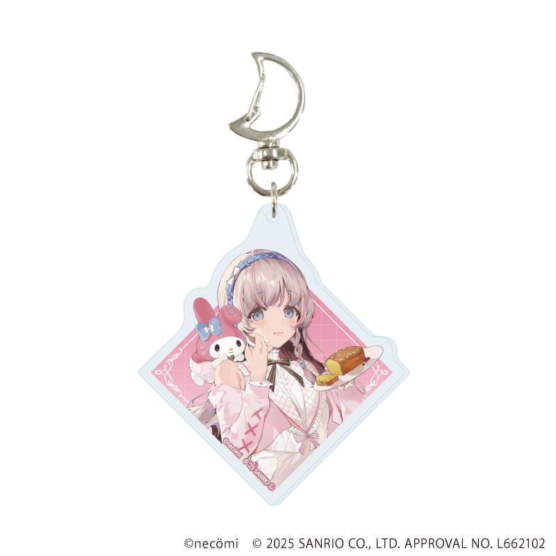 月型ナスカン付きアクリルキーホルダー「necomi×サンリオキャラクターズ」01/ブラインド(6種)(コラボイラスト)