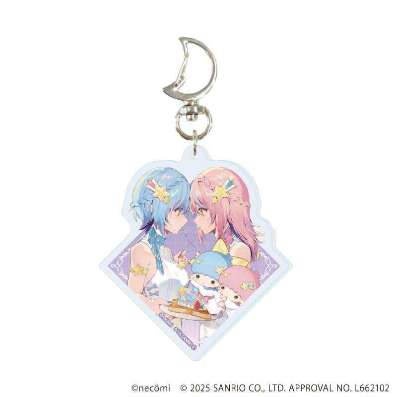 月型ナスカン付きアクリルキーホルダー「necomi×サンリオキャラクターズ」01/ブラインド(6種)(コラボイラスト)