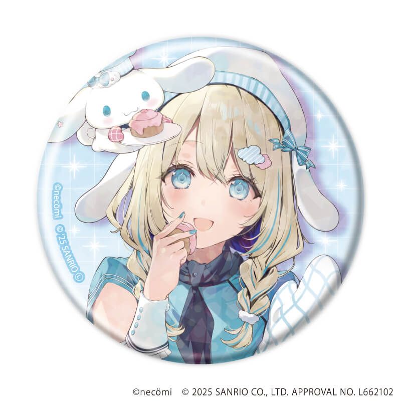 ホログラム缶バッジ(57mm)「necomi×サンリオキャラクターズ」01/ブラインド(12種)(コラボイラスト)