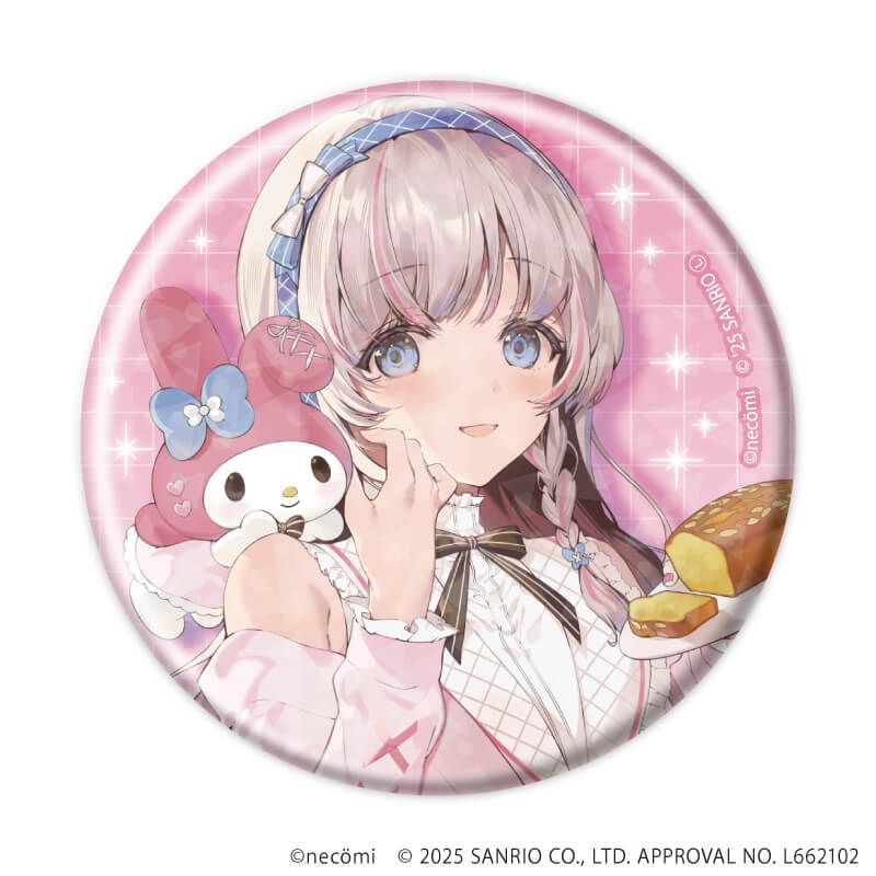 ホログラム缶バッジ(57mm)「necomi×サンリオキャラクターズ」01/ブラインド(12種)(コラボイラスト)