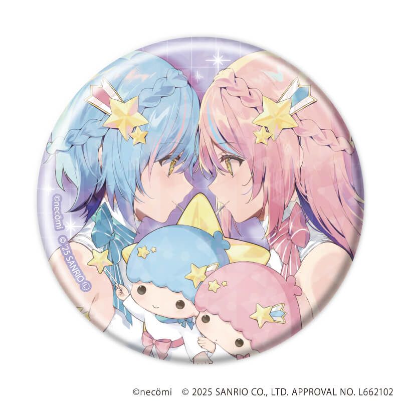 ホログラム缶バッジ(57mm)「necomi×サンリオキャラクターズ」01/ブラインド(12種)(コラボイラスト)