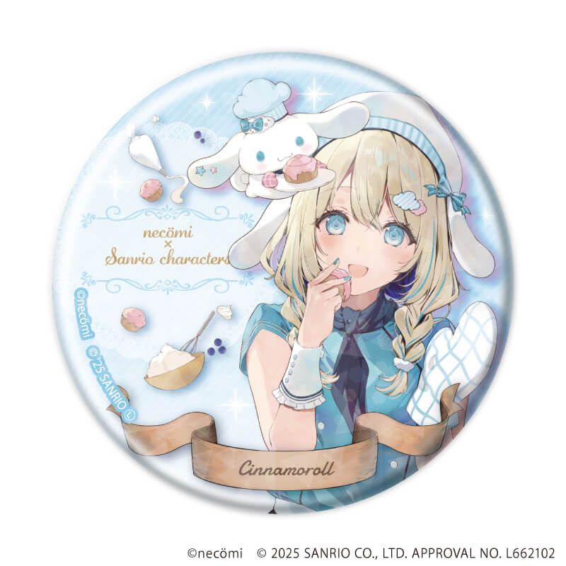 ホログラム缶バッジ(57mm)「necomi×サンリオキャラクターズ」01/ブラインド(12種)(コラボイラスト)