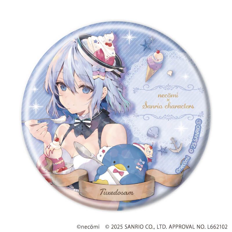 ホログラム缶バッジ(57mm)「necomi×サンリオキャラクターズ」01/ブラインド(12種)(コラボイラスト)