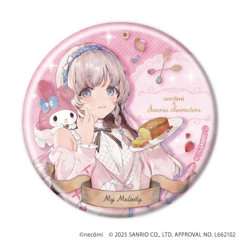 ホログラム缶バッジ(57mm)「necomi×サンリオキャラクターズ」01/ブラインド(12種)(コラボイラスト)