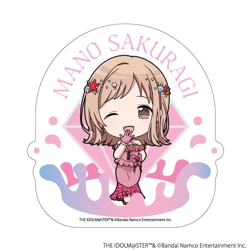 ダイカットステッカー「アイドルマスター シャイニーカラーズ」09/櫻木真乃 宝石人魚ver.(ミニキャライラスト)