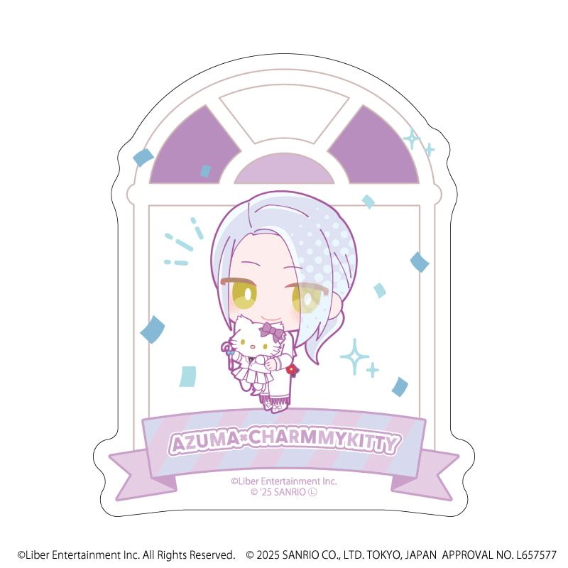 ダイカットスマホステッカー「A3!×Sanrio characters」51/雪白 東×チャーミーキティ(ミニキャライラスト)