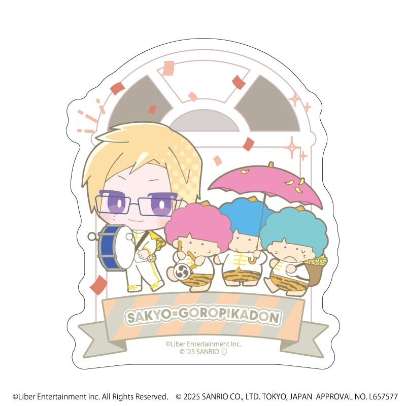 ダイカットスマホステッカー「A3!×Sanrio characters」45/古市 左京×ゴロピカドン(ミニキャライラスト)