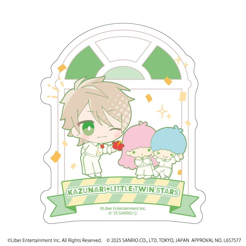 ダイカットスマホステッカー「A3!×Sanrio characters」39/三好 一成×リトルツインスターズ(ミニキャライラスト)