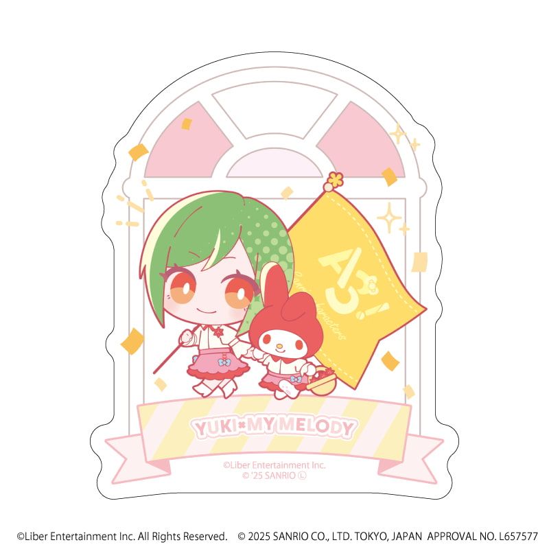 ダイカットスマホステッカー「A3!×Sanrio characters」36/瑠璃川 幸×マイメロディ(ミニキャライラスト)