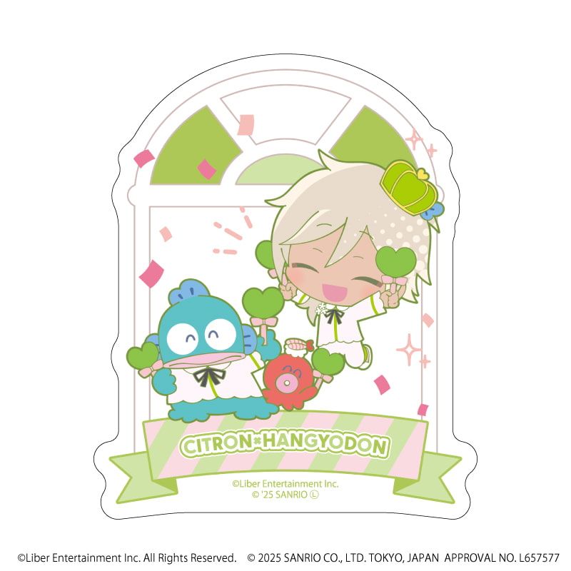 ダイカットスマホステッカー「A3!×Sanrio characters」33/シトロン×ハンギョドン(ミニキャライラスト)