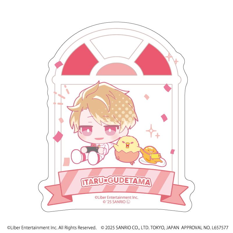 ダイカットスマホステッカー「A3!×Sanrio characters」32/茅ヶ崎 至×ぐでたま(ミニキャライラスト)