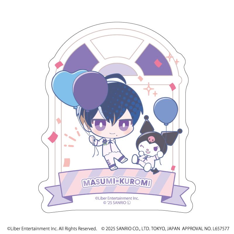 ダイカットスマホステッカー「A3!×Sanrio characters」30/碓氷 真澄×クロミ(ミニキャライラスト)