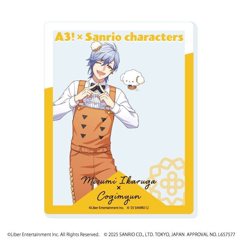 アクリルカード「A3!×Sanrio characters」16/斑鳩 三角×こぎみゅん(等身イラスト)