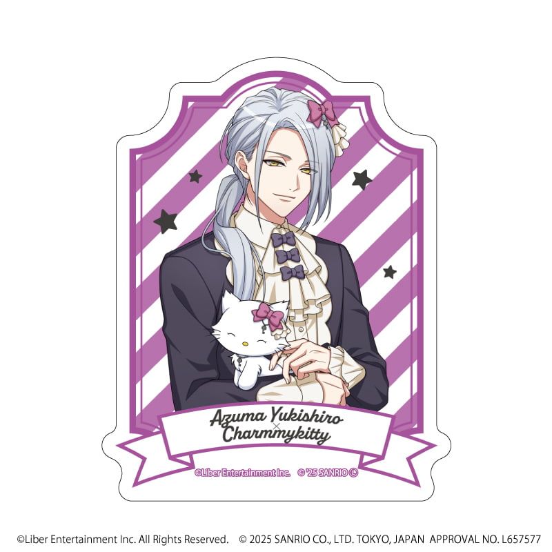ダイカットスマホステッカー「A3!×Sanrio characters」28/雪白 東×チャーミーキティ(等身イラスト)