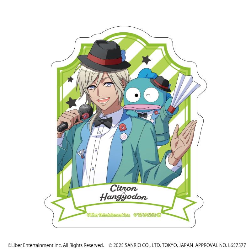 ダイカットスマホステッカー「A3!×Sanrio characters」25/シトロン×ハンギョドン(等身イラスト)