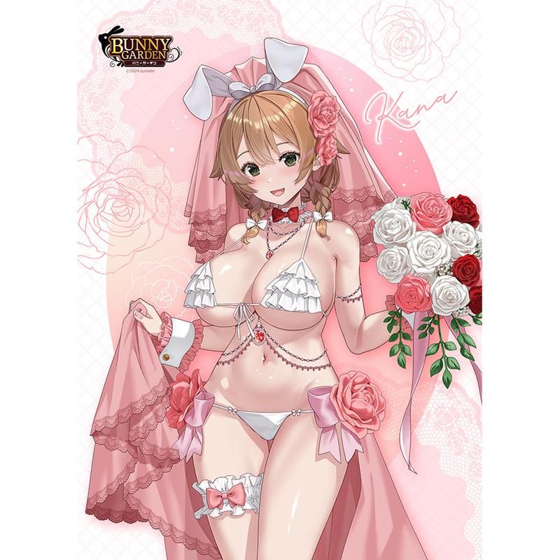 バニーガーデン 描き下ろしB2タペストリー 花奈/バニーウエディング水着 Wスエード