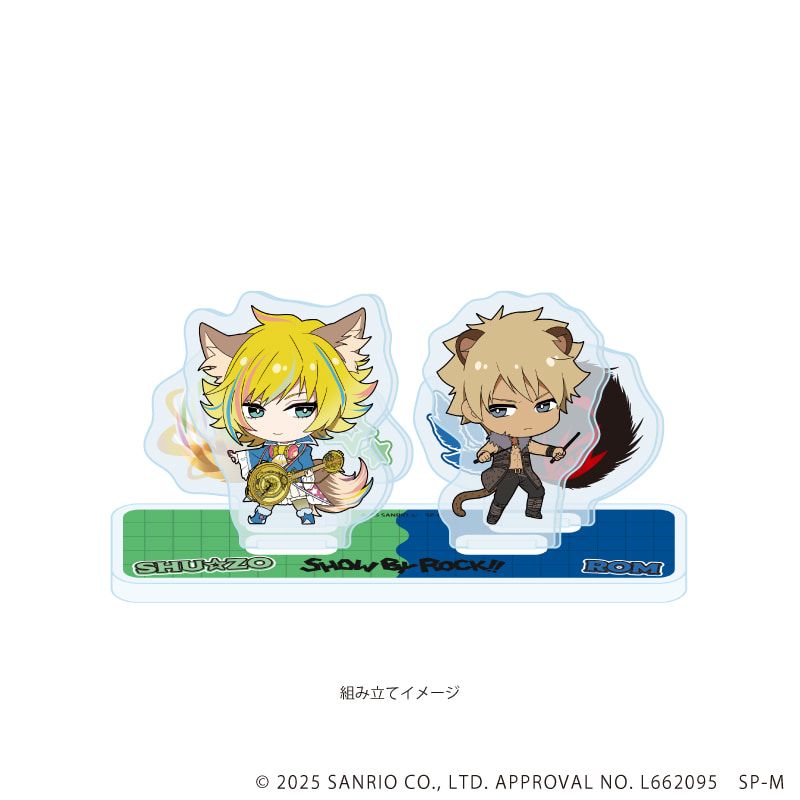 アクリルスタンドプレート「SHOW BY ROCK!!」60/対バンver. ロム&シュウ☆ゾー(ミニキャライラスト)