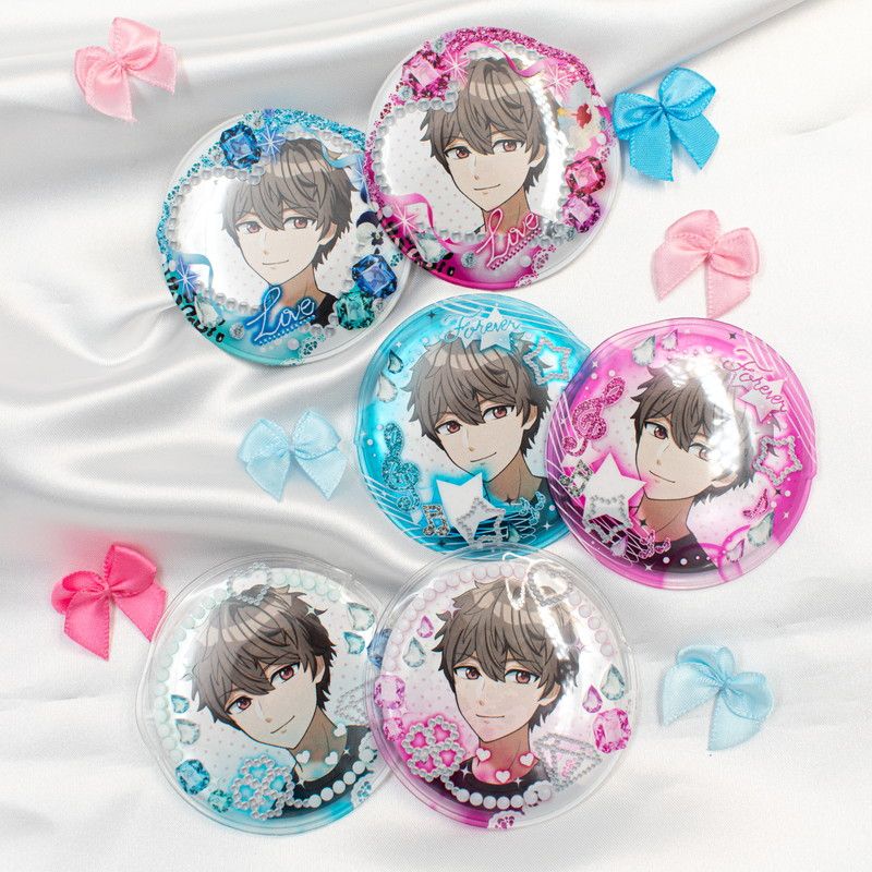 57mm缶デコカバー136/ファンシー Love (ブルー)【推し活】