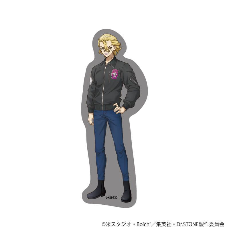 ダイカットステッカー「Dr.STONE」05/スタンリー・スナイダー フライトジャケットver.(描き下ろしイラスト)