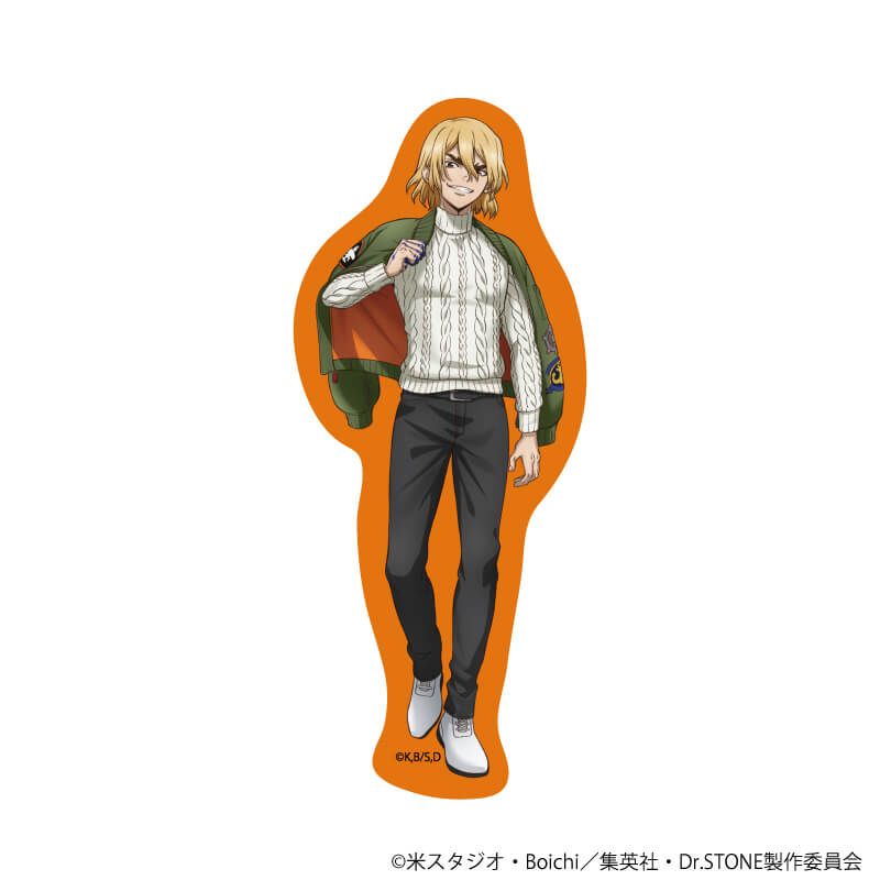 ダイカットステッカー「Dr.STONE」03/七海龍水 フライトジャケットver.(描き下ろしイラスト)
