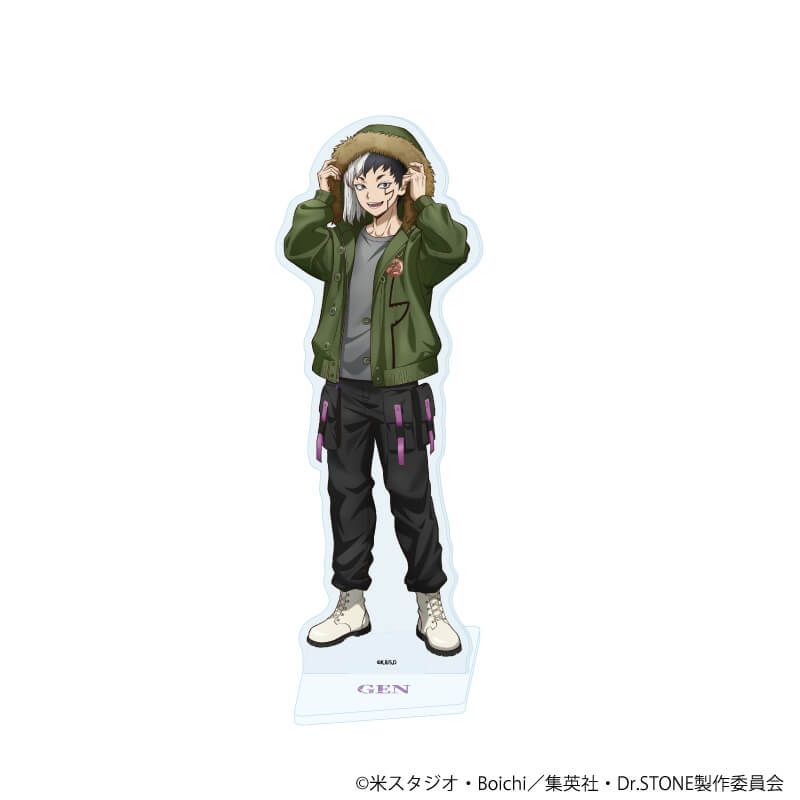 Dr.STONE スタンリー アクリルスタンド 缶バッジ 特典 イラストカード Dr STONE ドクターストーン ローソンコラボ アクスタ 缶バッジ