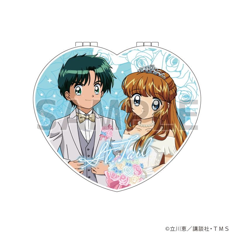 PU製コンパクトミラー「TVアニメ『怪盗セイント・テール』」01/羽丘芽美&飛鳥大貴 ウェディングver.(描き下ろしイラスト)