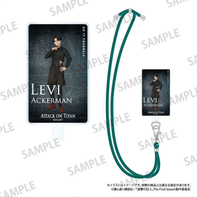進撃の巨人 丸紐ストラップ付きフォンタブ リヴァイ・アッカーマン(DIY)
