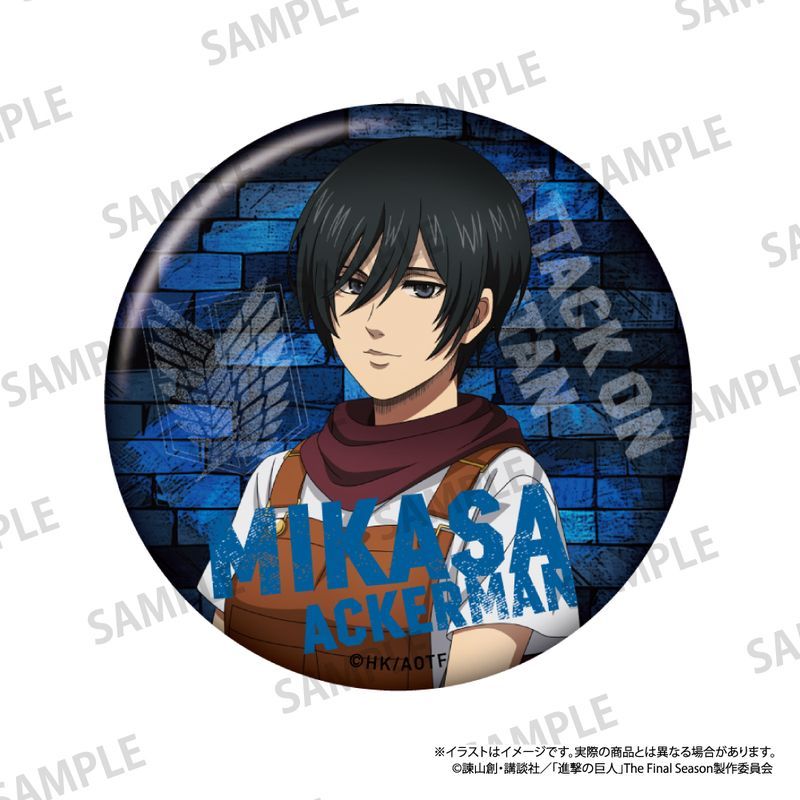 ミカサ缶バッジ非売品箔押しポストカード非売品エレンバースデーブロマイド 進撃の巨人 丸缶バッジ ミカサ・アッカーマン(DIY)｜アニメ