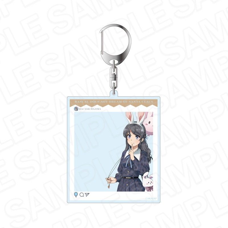 青春ブタ野郎はサンタクロースの夢を見ない SNS風キーホルダー 桜島麻衣 遊園地Ver.