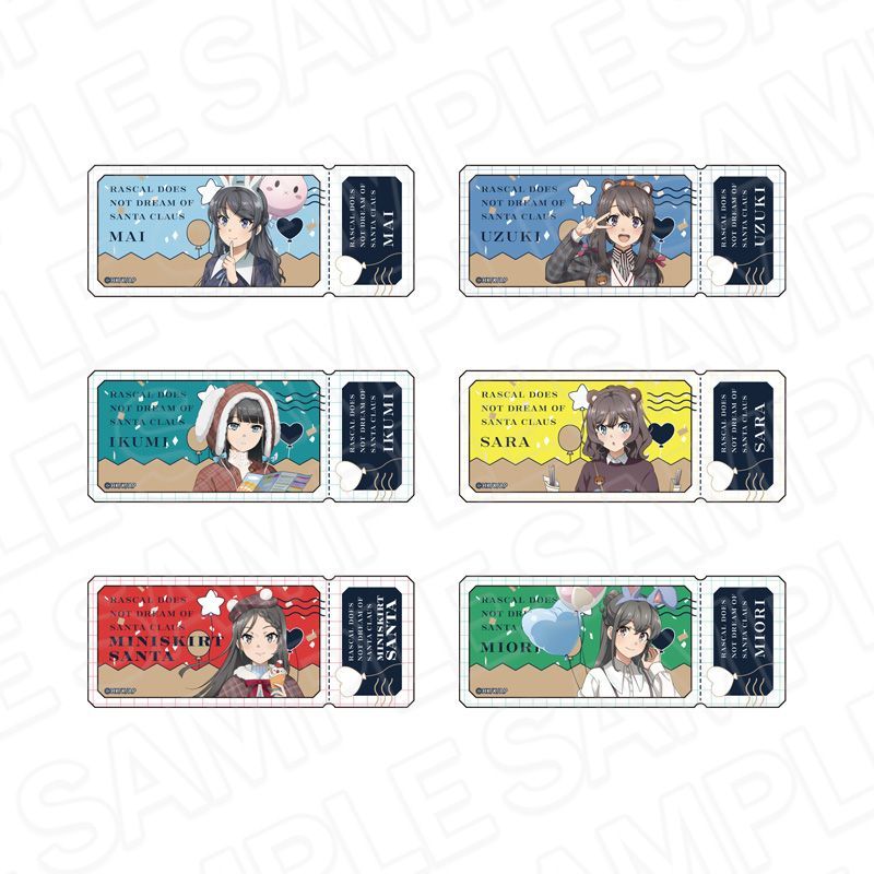 青春ブタ野郎はサンタクロースの夢を見ない チケット風ステッカー 遊園地Ver.