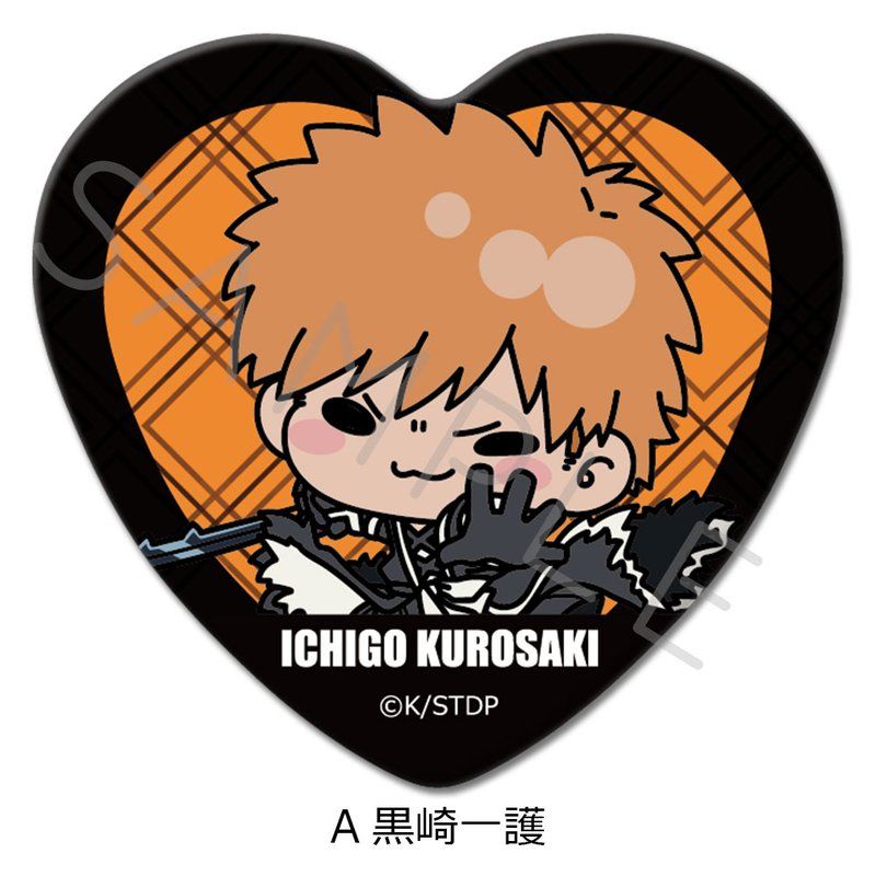 BLEACH　くじ引き堂　10連セットおまけ ハート型缶バッジ 黒崎一護 BLEACH くじ引き堂 10連セットおまけ ハート型缶バッジ 黒崎一護