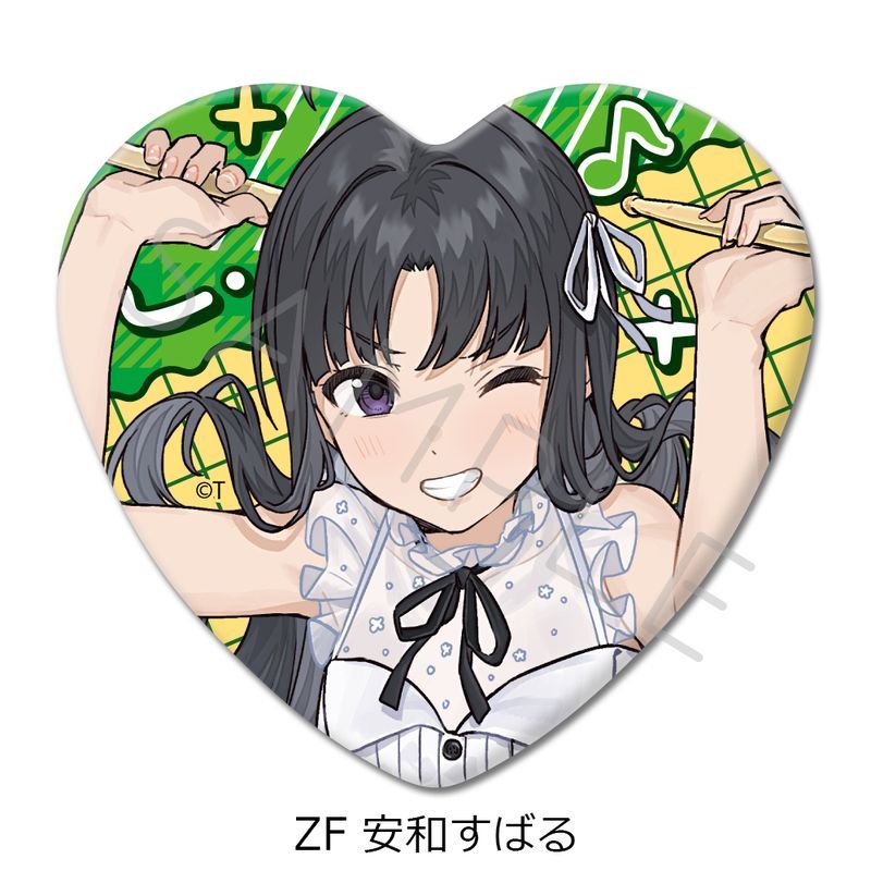 安和すばる　缶バッジ　5個 ガールズバンドクライ 第5弾 ハート型缶バッジ ZF 安和すばる