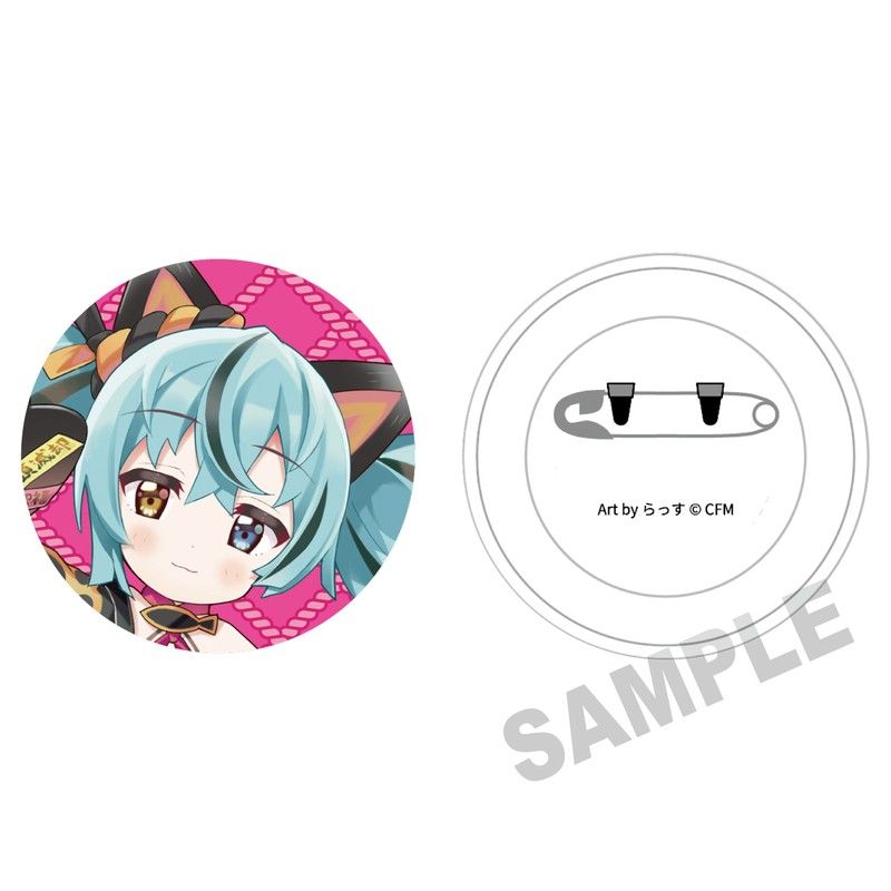 初音ミク×招き猫 ふわもふタッチ缶バッジ 初音ミク黒猫C Art by らっす