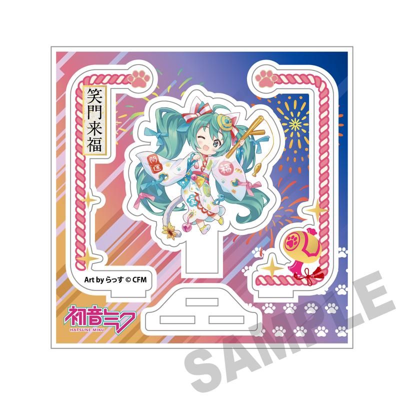 初音ミク×招き猫 アクリルスタンド 初音ミク白猫 Art by らっす