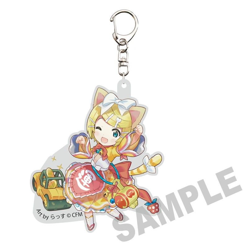 初音ミク×招き猫 ダイカットアクリルキーホルダー 鏡音リン Art by らっす