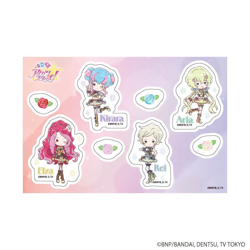PETANTシール「アイカツスターズ！」08/エルザ＆きらら＆レイ
