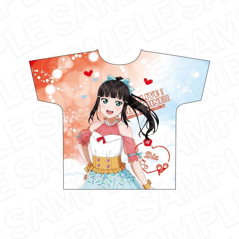 ラブライブ!サンシャイン!! フルグラフィックTシャツ 黒澤ダイヤ Cafe party Ver.