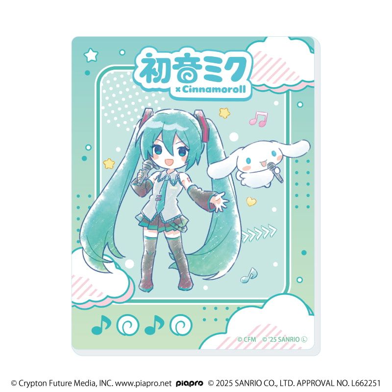 アクリルカード「初音ミク×シナモロール」03/コンプリートセット(全9種)(コラボイラスト)