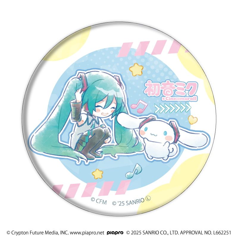 初音ミク×シナモロールBIG缶バッジコレクション　スクエア缶バッジコレクション 初音ミク×シナモロールBIG缶バッジコレクション スクエア缶